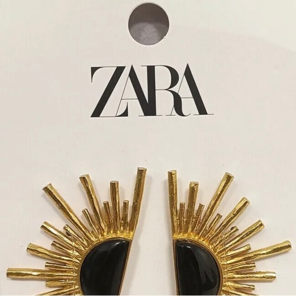 Zara Sun Radiant Gold Statement Stud Earrings - Picture 5 of 16